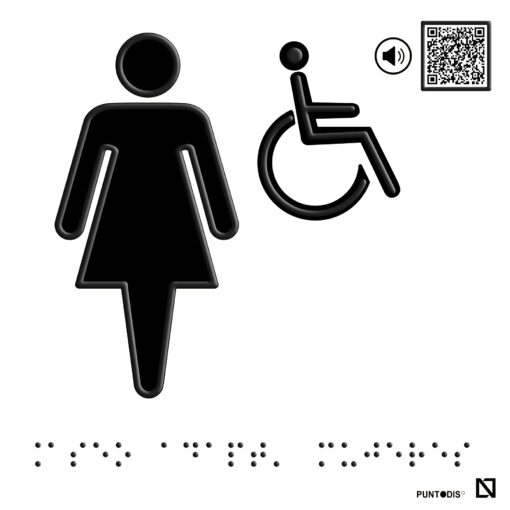 Placa Aseo adaptado mujeres en aluminio