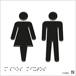 Placa Aseos mixtos braille