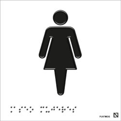 Placa aseo mujer braille