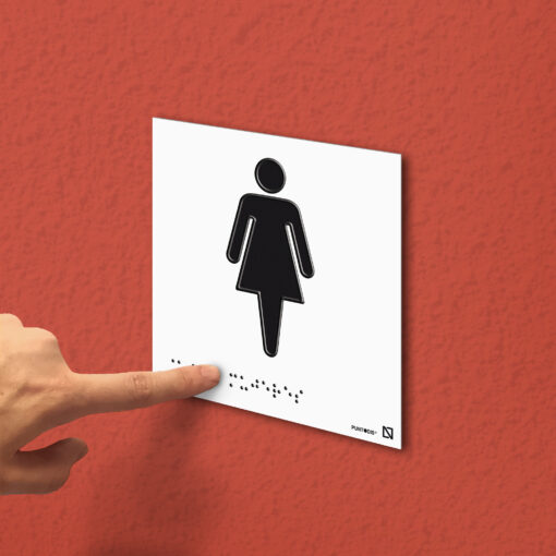 Placa Aseo mujer en aluminio