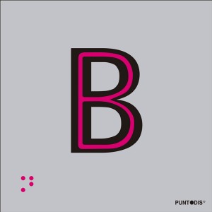 Letra B en aluminio