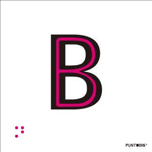 Letra B en aluminio