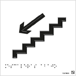Placa Escaleras abajo en braille y altorrelieve