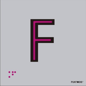 Letra F en aluminio