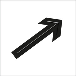 Placa Flecha diagonal en braille y altorrelieve