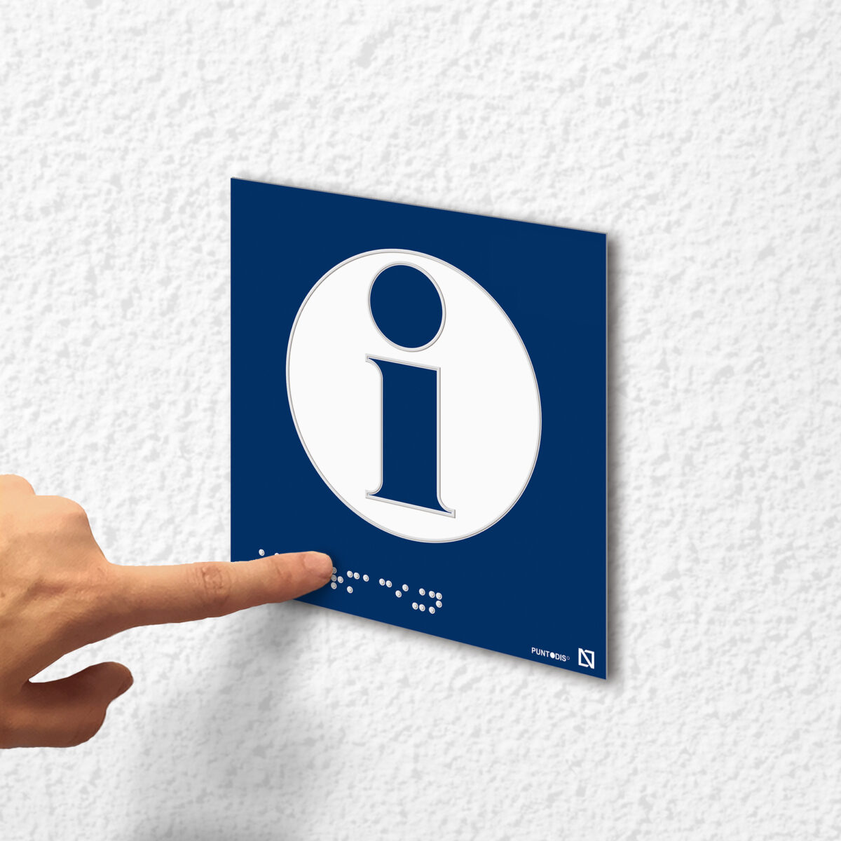 Placa Información en aluminio con braille y altorrelieve