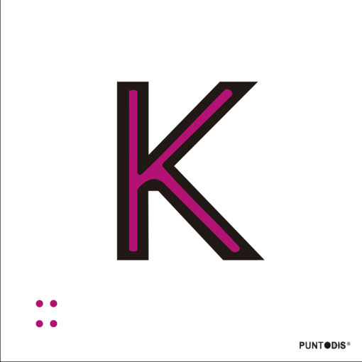 Letra K en aluminio