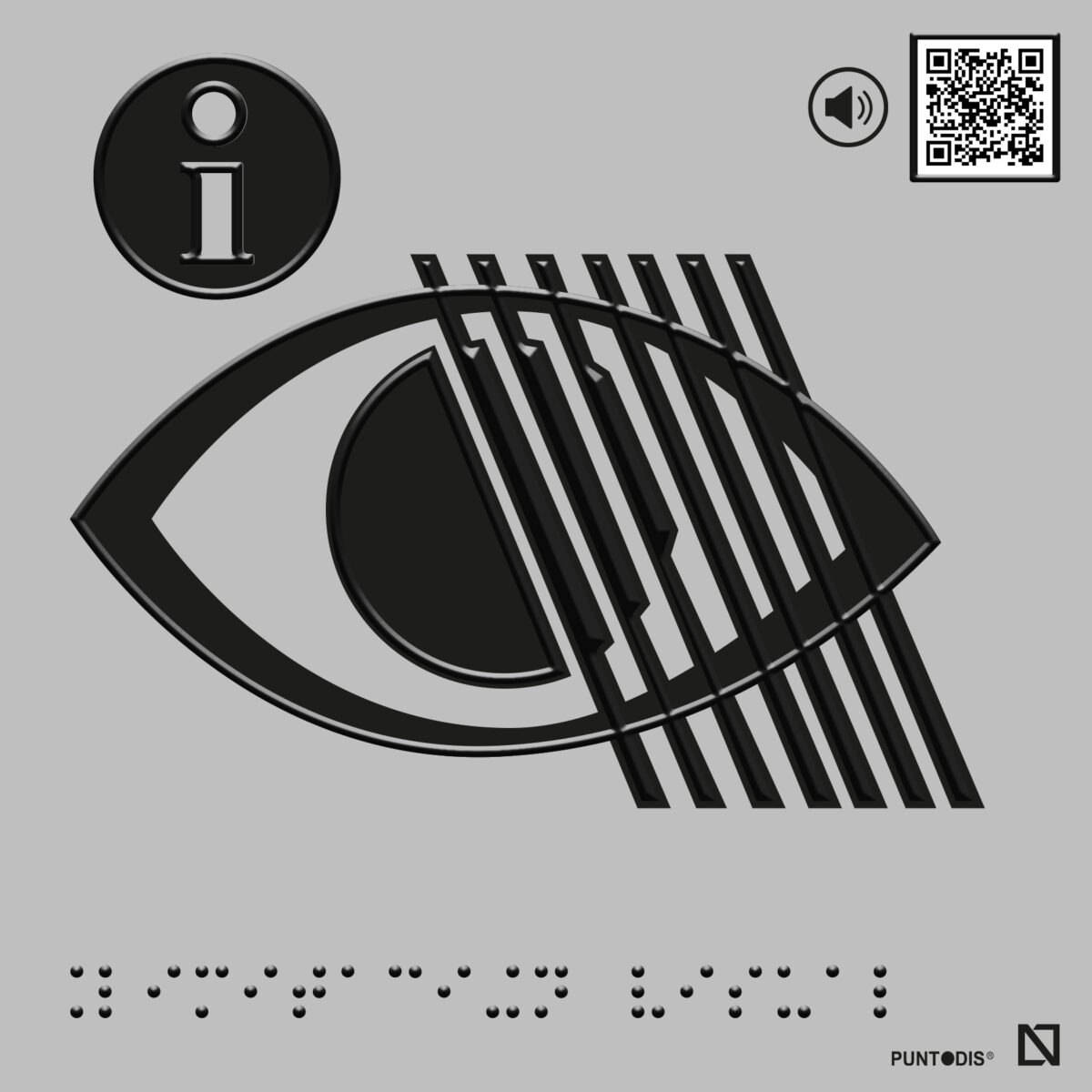 Placa limitación visual braille