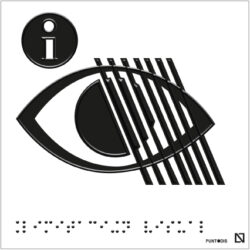 Placa Limitación visual en braille y altorrelieve, en aluminio