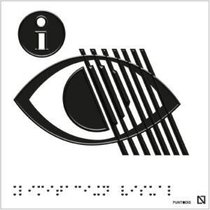 Placa Limitación visual en braille y altorrelieve, en aluminio