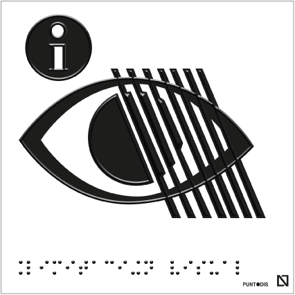 Placa Limitación visual en braille y altorrelieve, en aluminio