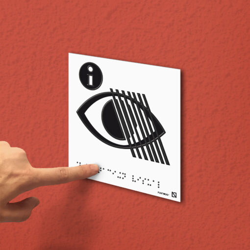 Placa Punto de Información para personas con limitación visual