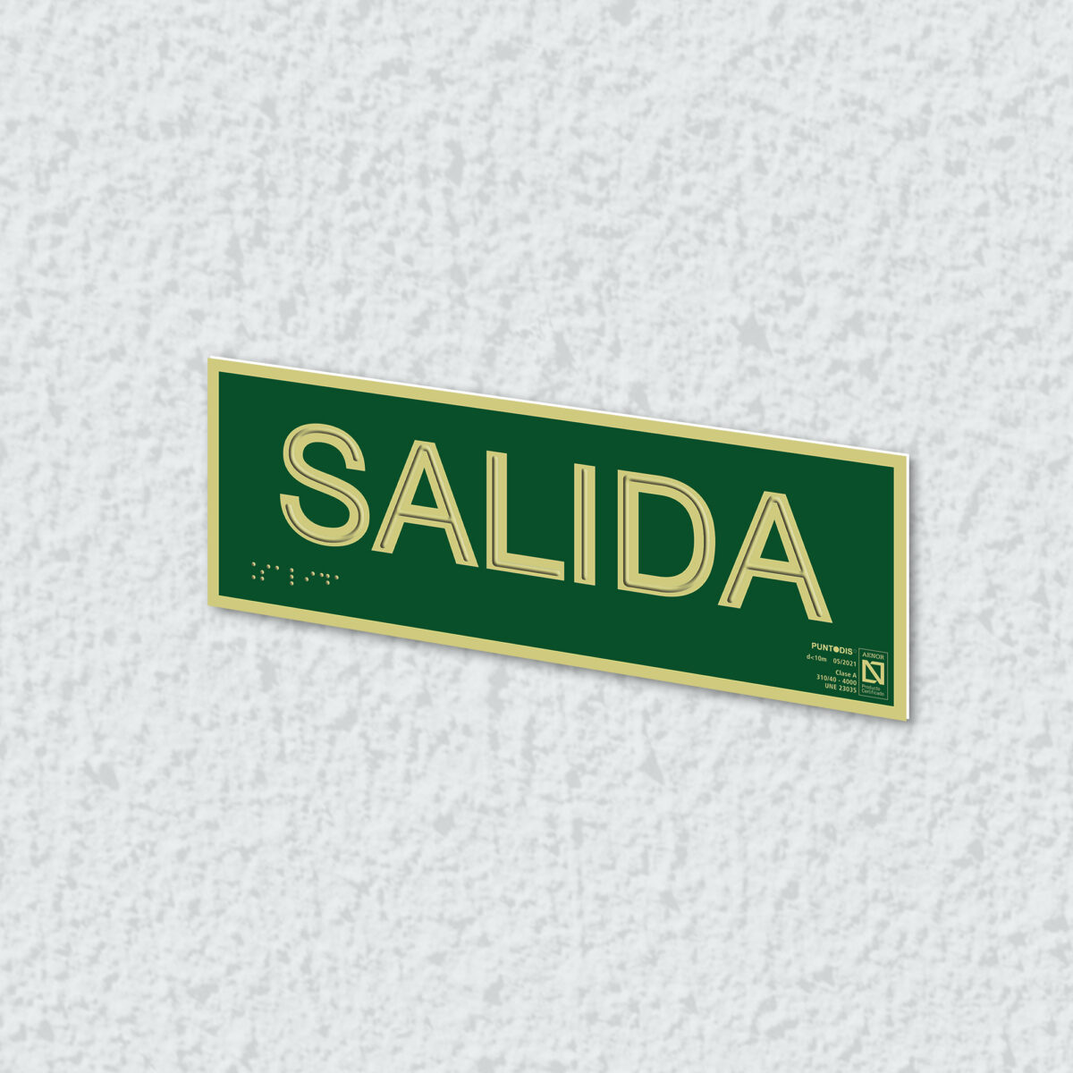 Ejemplo de colocación en pared de la placa