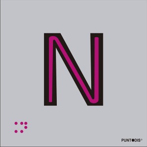 Letra N en aluminio