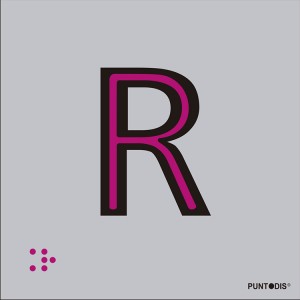 Letra R en aluminio