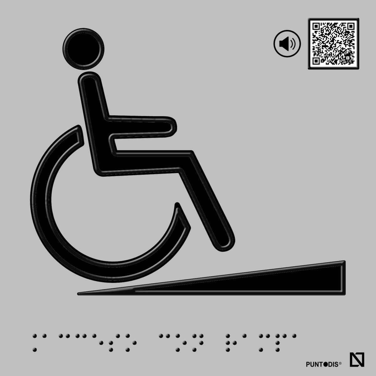 Placa Acceso rampa braille