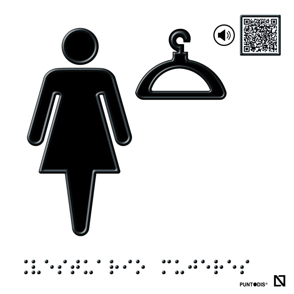 Placa Vestuario mujeres en aluminio