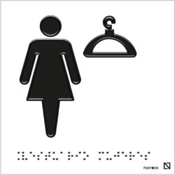 Placa Vestuario mujeres braille