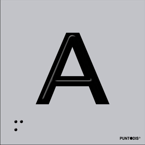 Letra A en aluminio