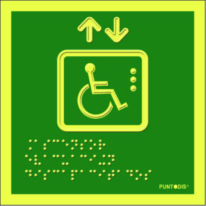 Placa fotoluminiscente ascensor accesible