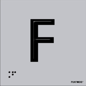 Letra F en aluminio
