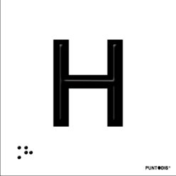 Placa letra H en braille y altorrelieve