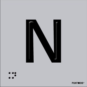 Letra N en aluminio