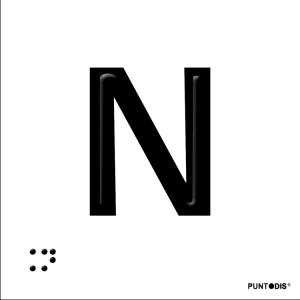 Letra N en aluminio