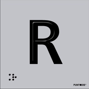 Letra R en aluminio