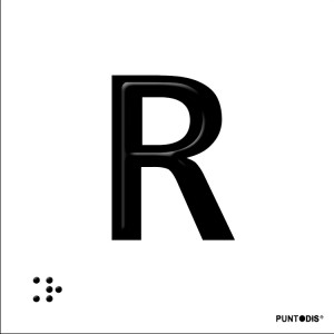 Letra R en aluminio