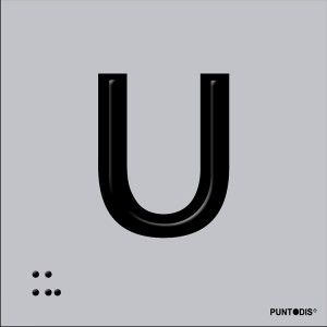 Letra U en aluminio