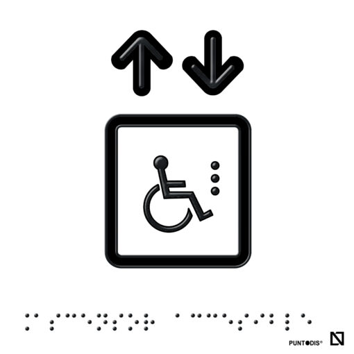 Placa Ascensor Accesible en aluminio