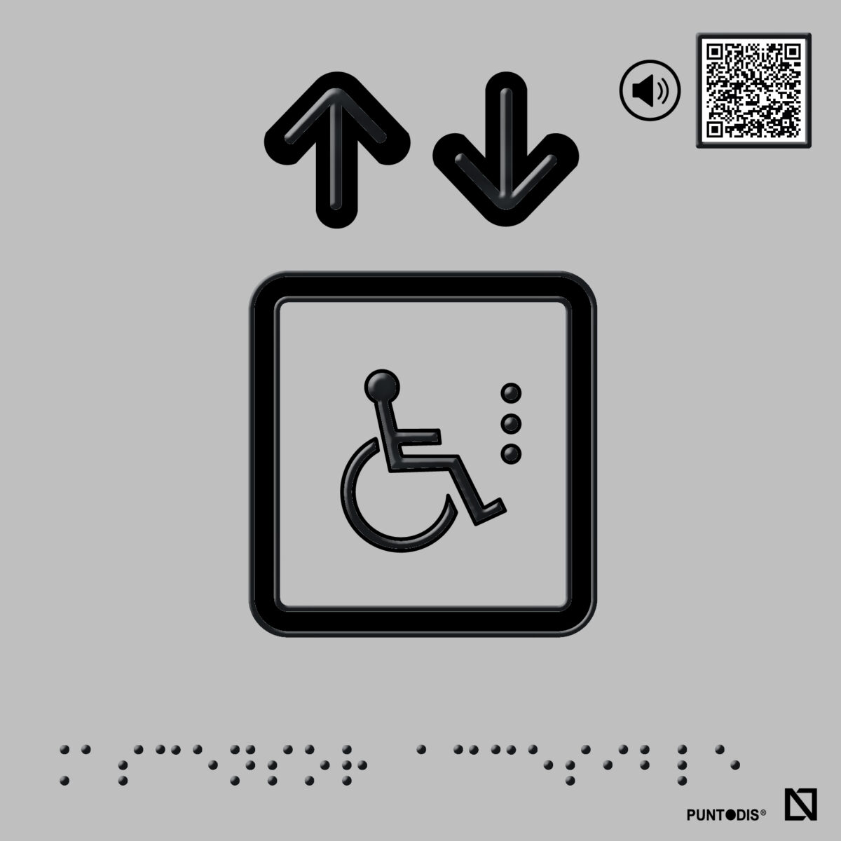 Placa Ascensor Accesible en aluminio
