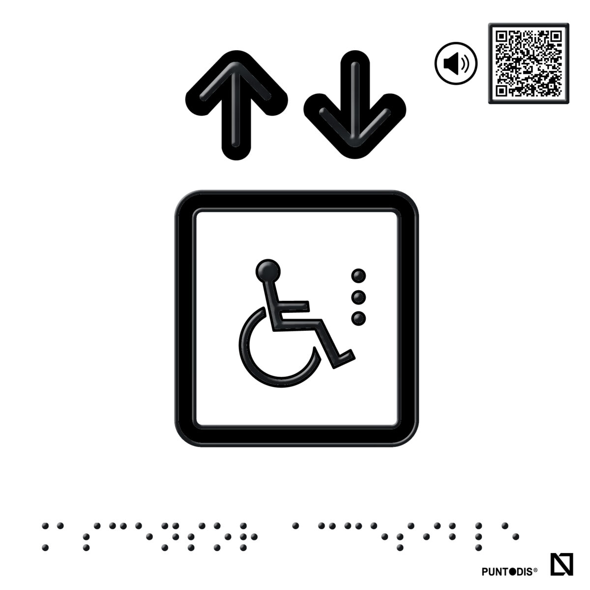 Placa Ascensor Accesible en aluminio