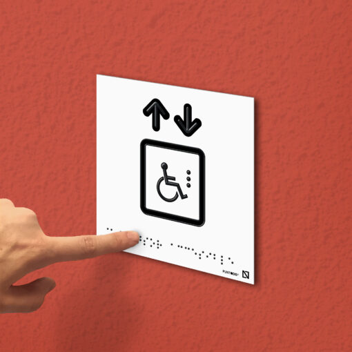 Placa Ascensor Accesible en aluminio
