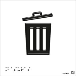 Placa Basuras en braille y altorrelieve, en aluminio