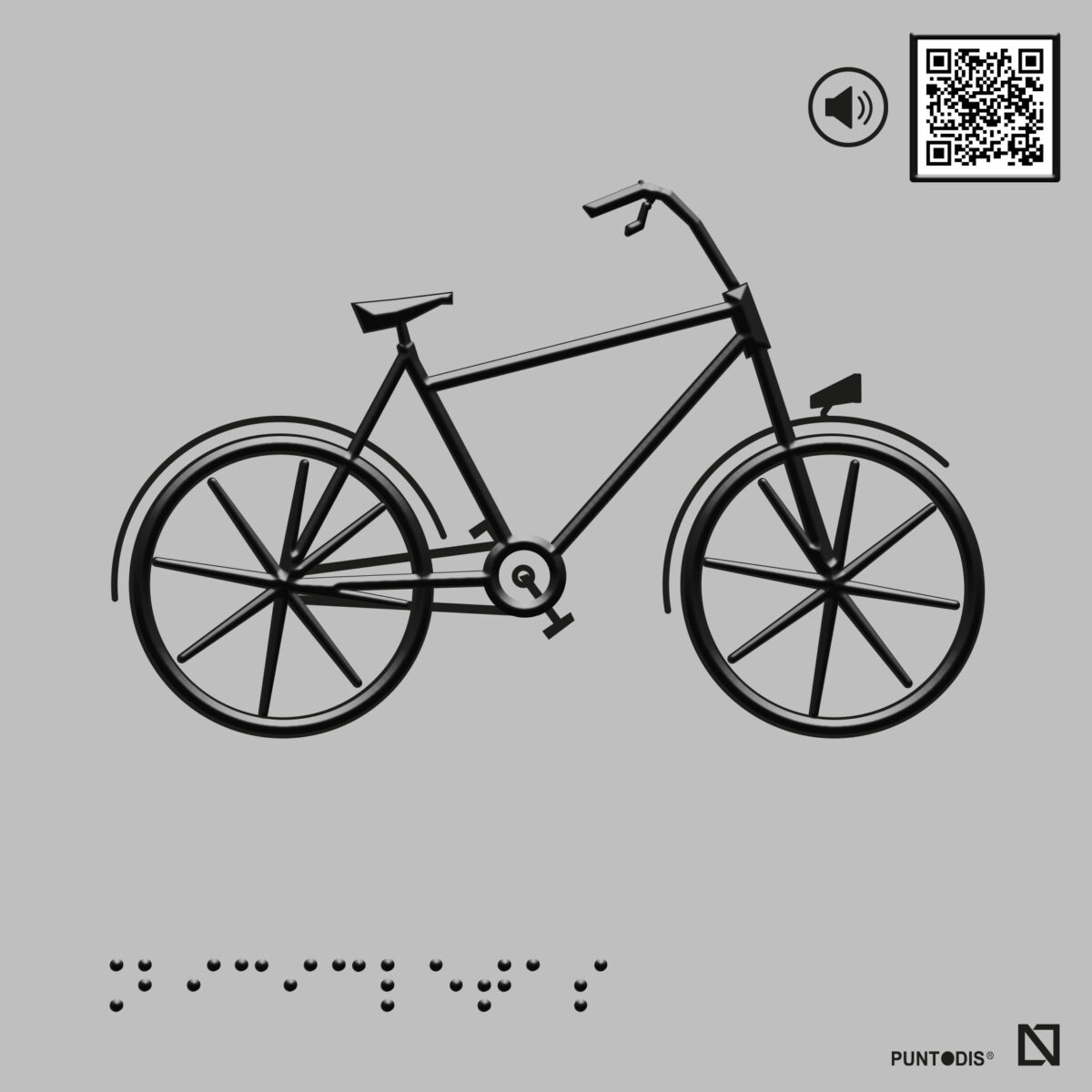Placa Bicicletas con QR, braille y altorrelieve