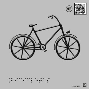 Placa Bicicletas con QR, braille y altorrelieve