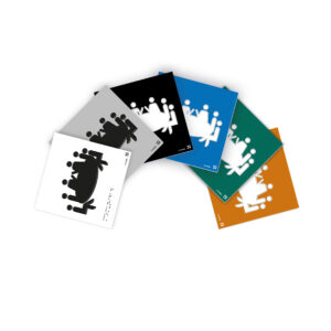 Colores que se disponen para realizar las placas blanco, gris, negro, azul, verde y naranja.