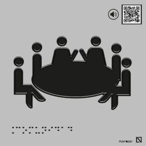 Placa Comunidad con QR, braille y altorrelieve