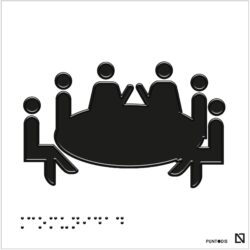 Placa Comunidad en braille y altorrelieve, en aluminio