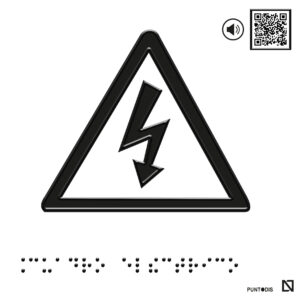 Placa Cuadro eléctrico en braille y altorrelieve con QR, y en aluminio
