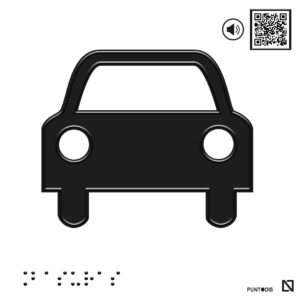 Placa Garaje en braille y altorrelieve con QR, y en aluminio
