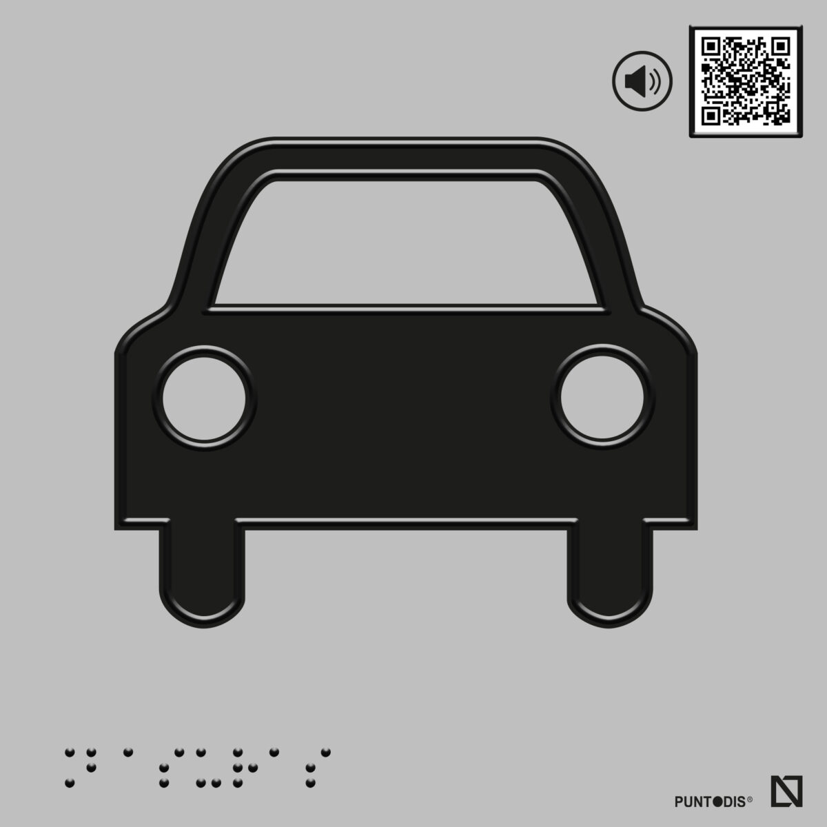 Placa Garaje con QR, braille y altorrelieve