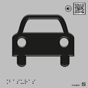 Placa Garaje con QR, braille y altorrelieve
