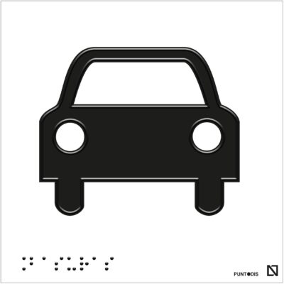 Placa Garaje en braille y altorrelieve, en aluminio