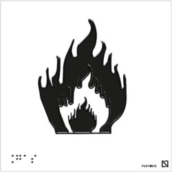 Placa Gas en braille y altorrelieve, en aluminio