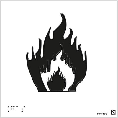 Placa Gas en braille y altorrelieve, en aluminio