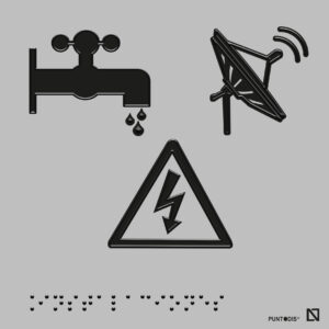 Placa Instalaciones braille y altorrelieve