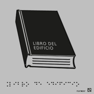Placa Libro de edificio braille y altorrelieve